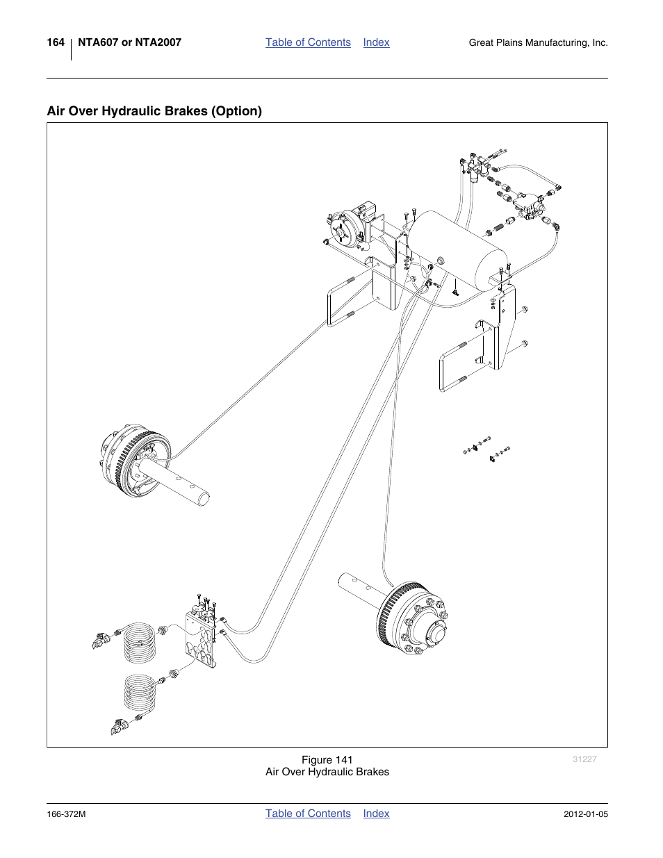 Air over hydraulic brakes (option) | Great Plains NTA2007 Operator Manual User Manual | Page 168 / 180