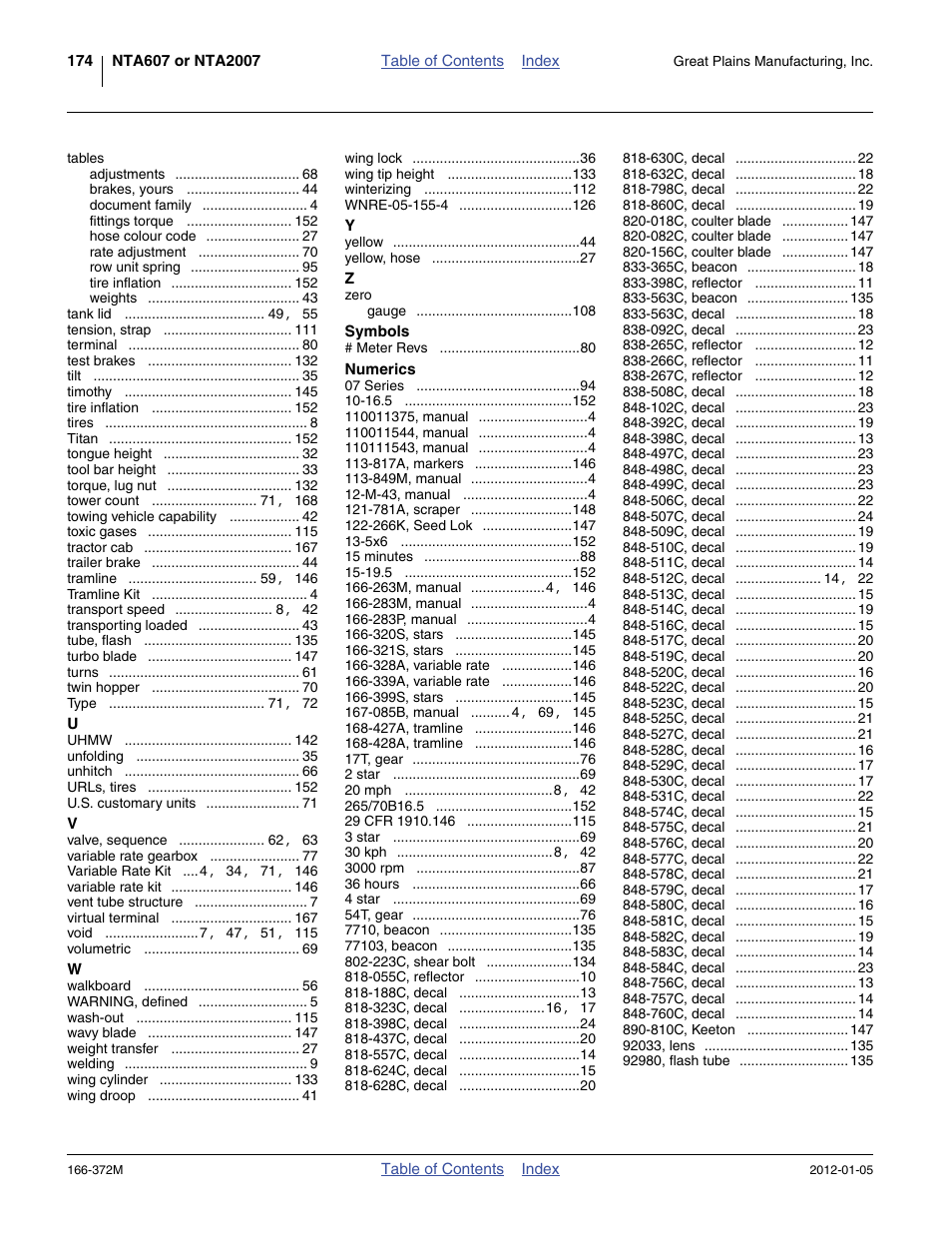 Great Plains NTA2007 Operator Manual User Manual | Page 178 / 180