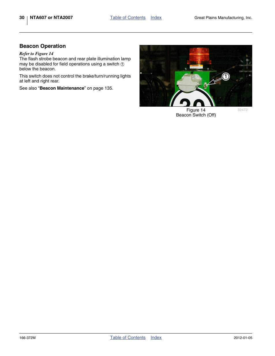 Beacon operation | Great Plains NTA2007 Operator Manual User Manual | Page 34 / 180