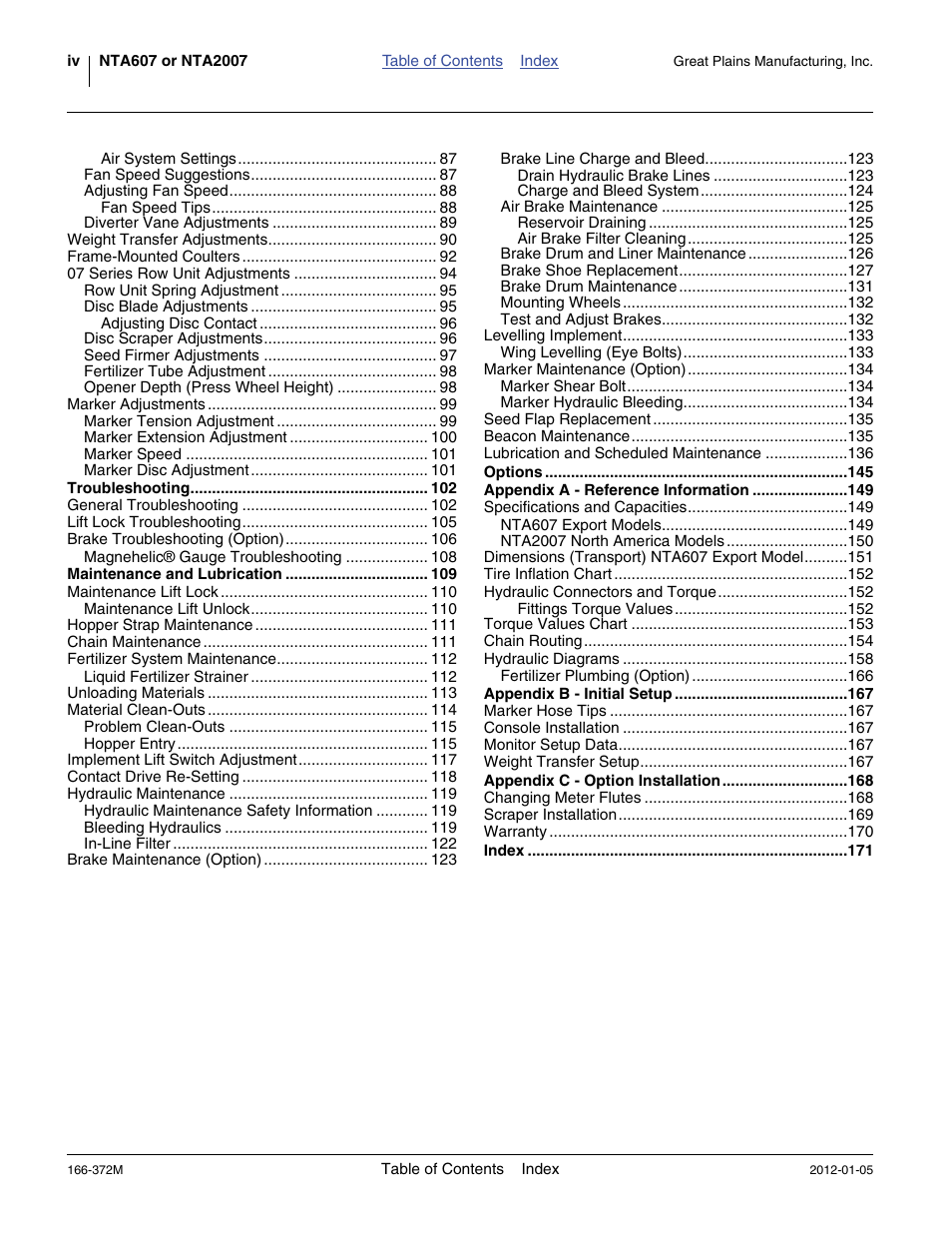 Great Plains NTA2007 Operator Manual User Manual | Page 4 / 180