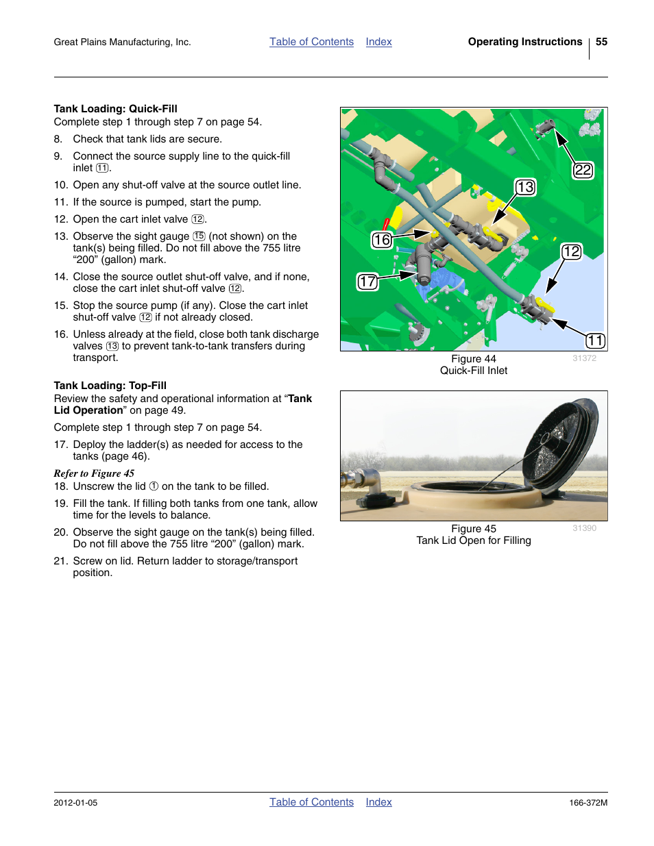 Tank loading: quick-fill, Tank loading: top-fill | Great Plains NTA2007 Operator Manual User Manual | Page 59 / 180