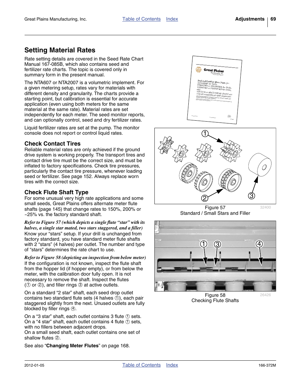 Setting material rates, Check contact tires, Check flute shaft type | Great Plains NTA2007 Operator Manual User Manual | Page 73 / 180