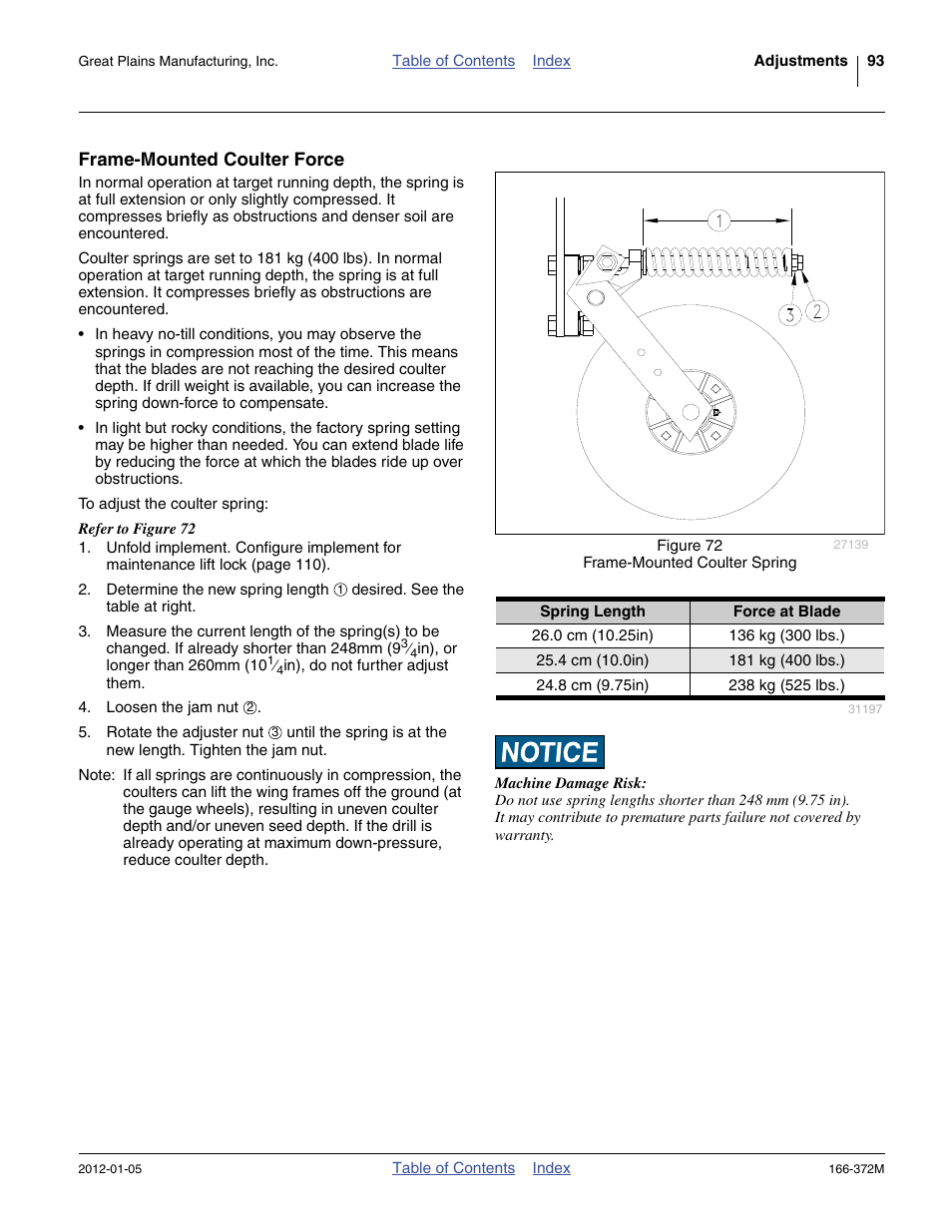 Frame-mounted coulter force | Great Plains NTA2007 Operator Manual User Manual | Page 97 / 180