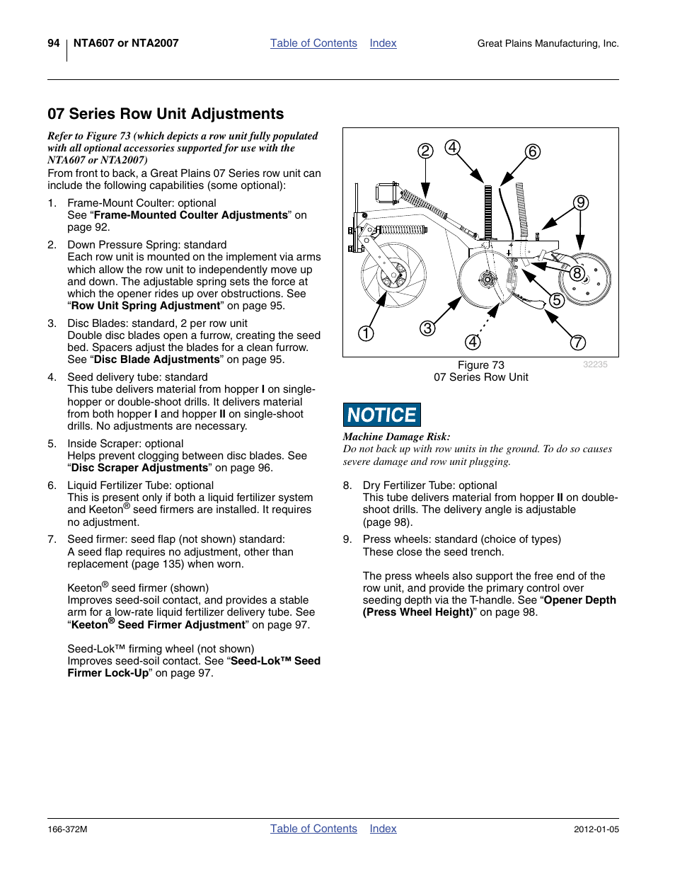 07 series row unit adjustments | Great Plains NTA2007 Operator Manual User Manual | Page 98 / 180