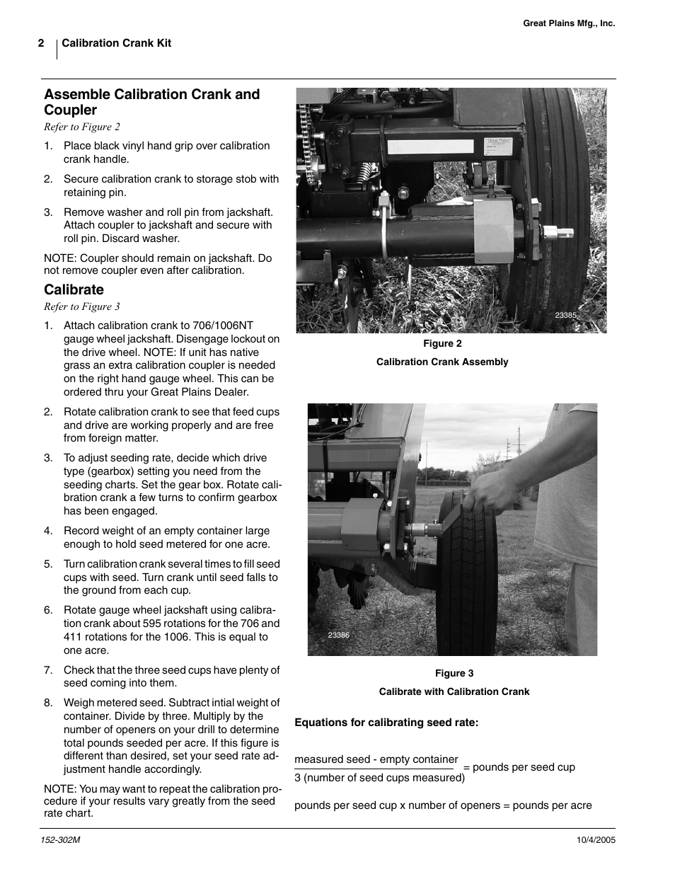 Assemble calibration crank and coupler, Calibrate | Great Plains CALIBRATION CRANK Assembly Instructions User Manual | Page 2 / 11