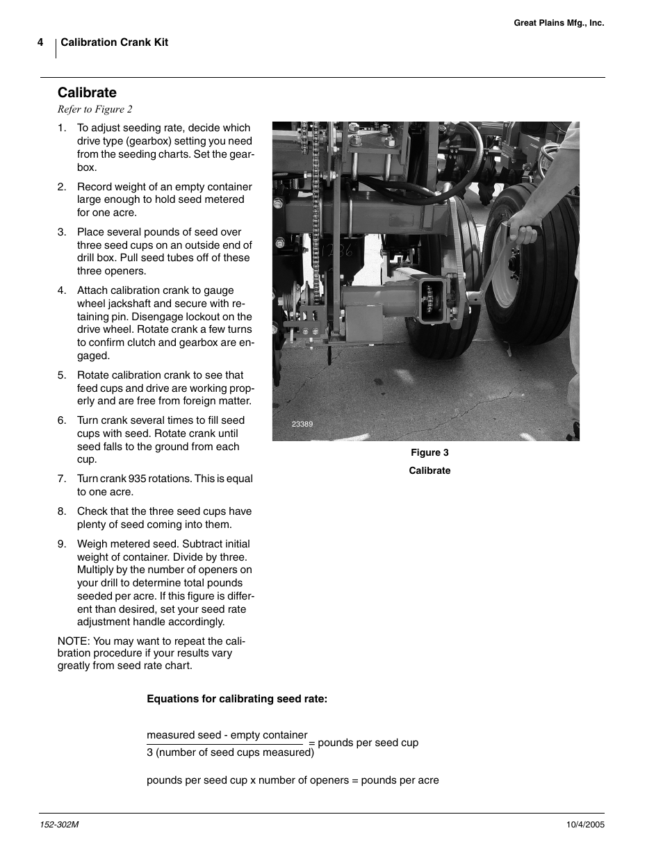 Calibrate | Great Plains CALIBRATION CRANK Assembly Instructions User Manual | Page 4 / 11