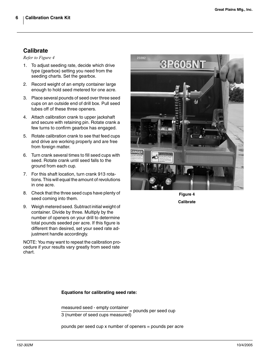 Calibrate | Great Plains CALIBRATION CRANK Assembly Instructions User Manual | Page 6 / 11