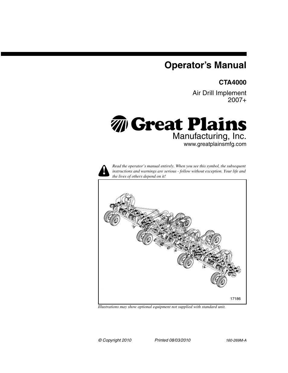 Great Plains CTA4000 Operator Manual User Manual | 66 pages