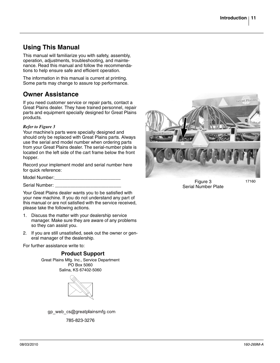 Using this manual, Owner assistance, Product support | Using this manual owner assistance | Great Plains CTA4000 Operator Manual User Manual | Page 15 / 66