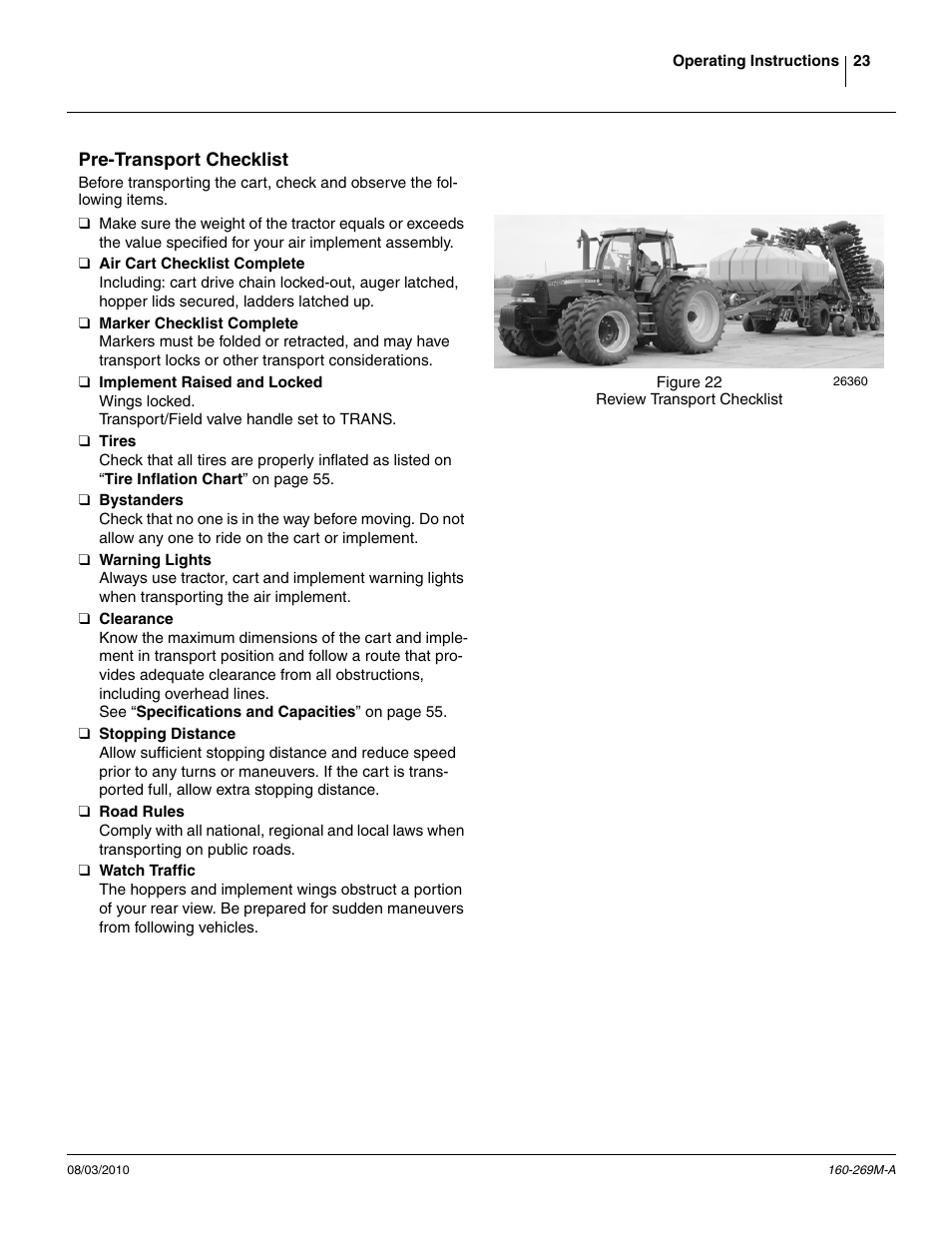 Pre-transport checklist | Great Plains CTA4000 Operator Manual User Manual | Page 27 / 66