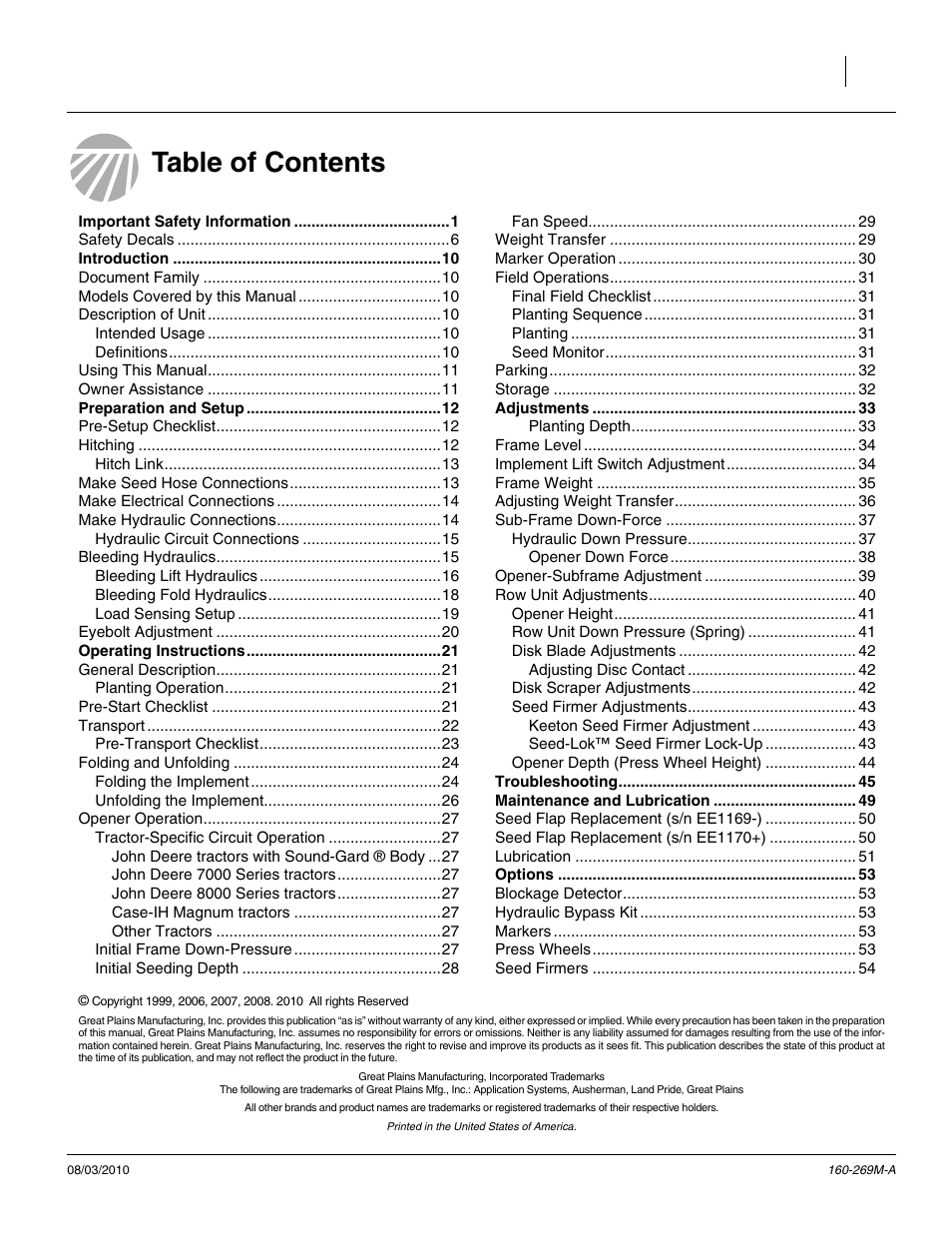 Great Plains CTA4000 Operator Manual User Manual | Page 3 / 66