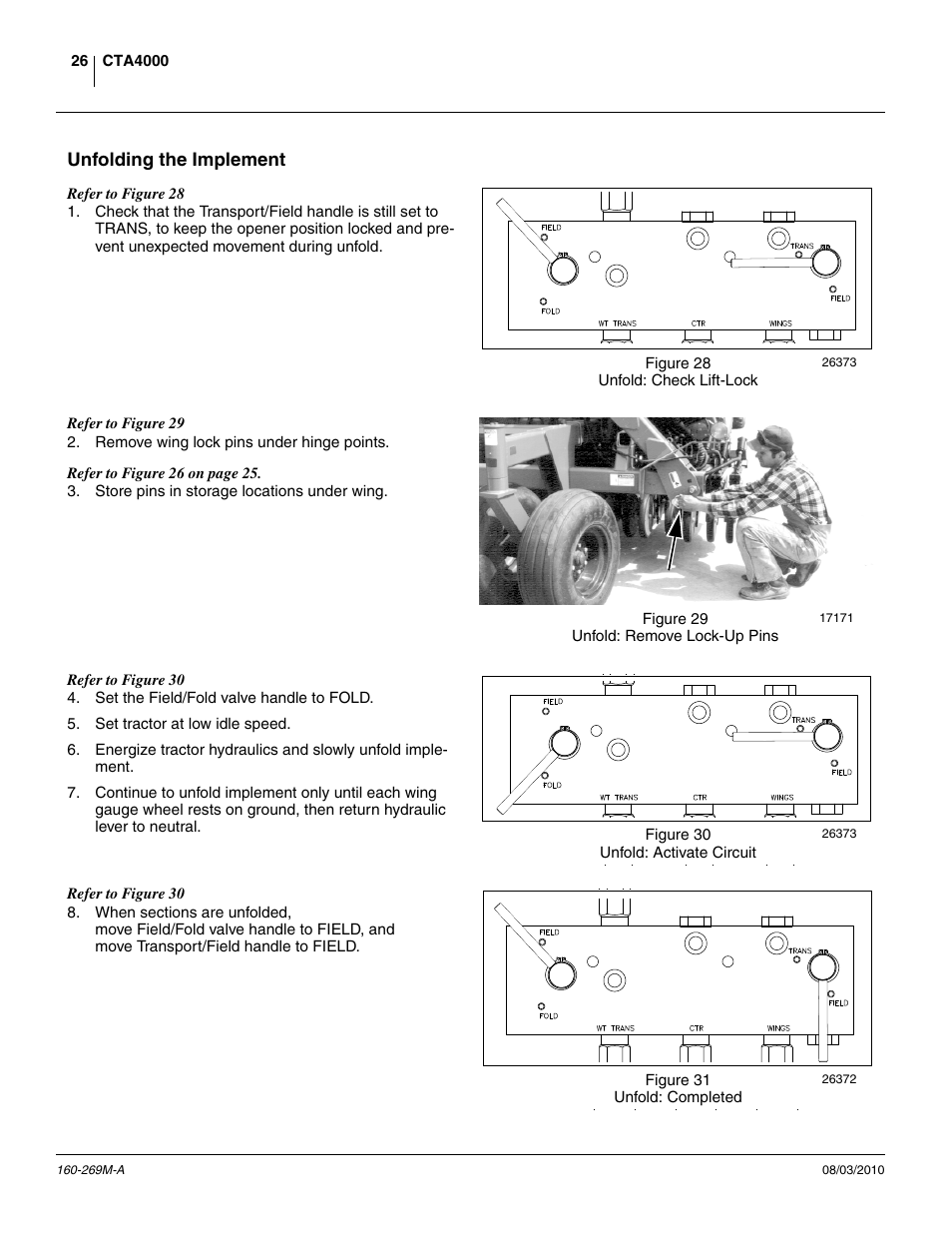 Unfolding the implement | Great Plains CTA4000 Operator Manual User Manual | Page 30 / 66
