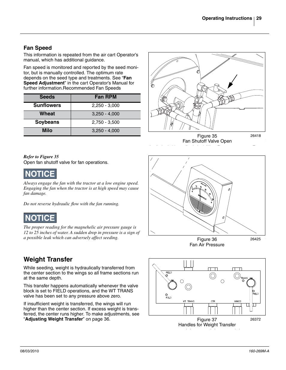 Fan speed, Weight transfer | Great Plains CTA4000 Operator Manual User Manual | Page 33 / 66