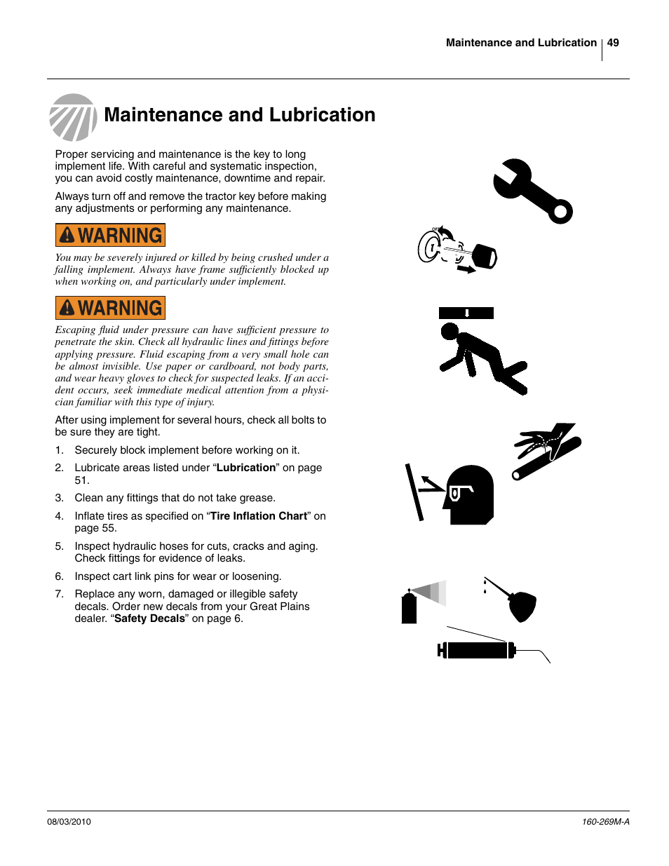 Maintenance and lubrication | Great Plains CTA4000 Operator Manual User Manual | Page 53 / 66