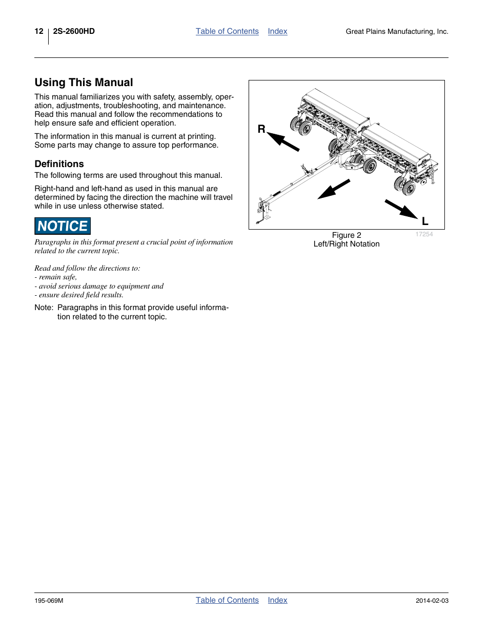 Using this manual, Definitions | Great Plains 2S-2600HDF Operator Manual v2 User Manual | Page 16 / 126