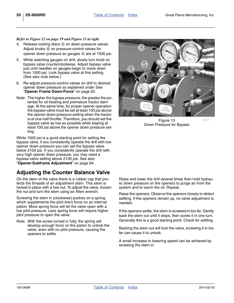 Adjusting the counter balance valve | Great Plains 2S-2600HDF Operator Manual v2 User Manual | Page 24 / 126