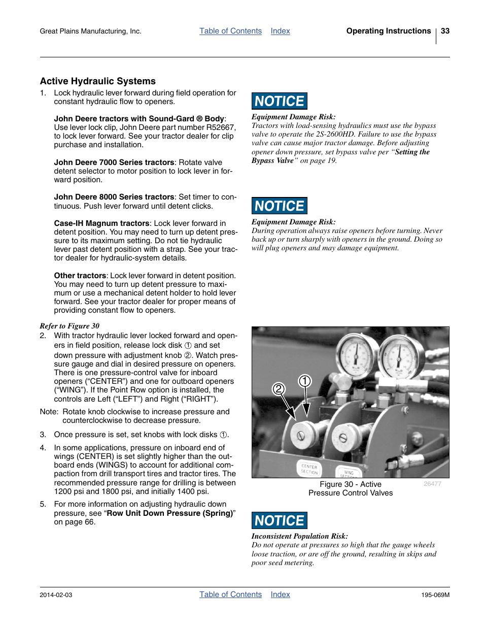 Active hydraulic systems | Great Plains 2S-2600HDF Operator Manual v2 User Manual | Page 37 / 126