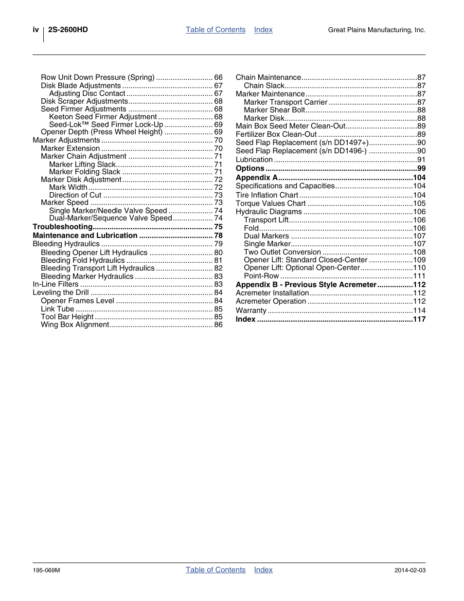 Great Plains 2S-2600HDF Operator Manual v2 User Manual | Page 4 / 126