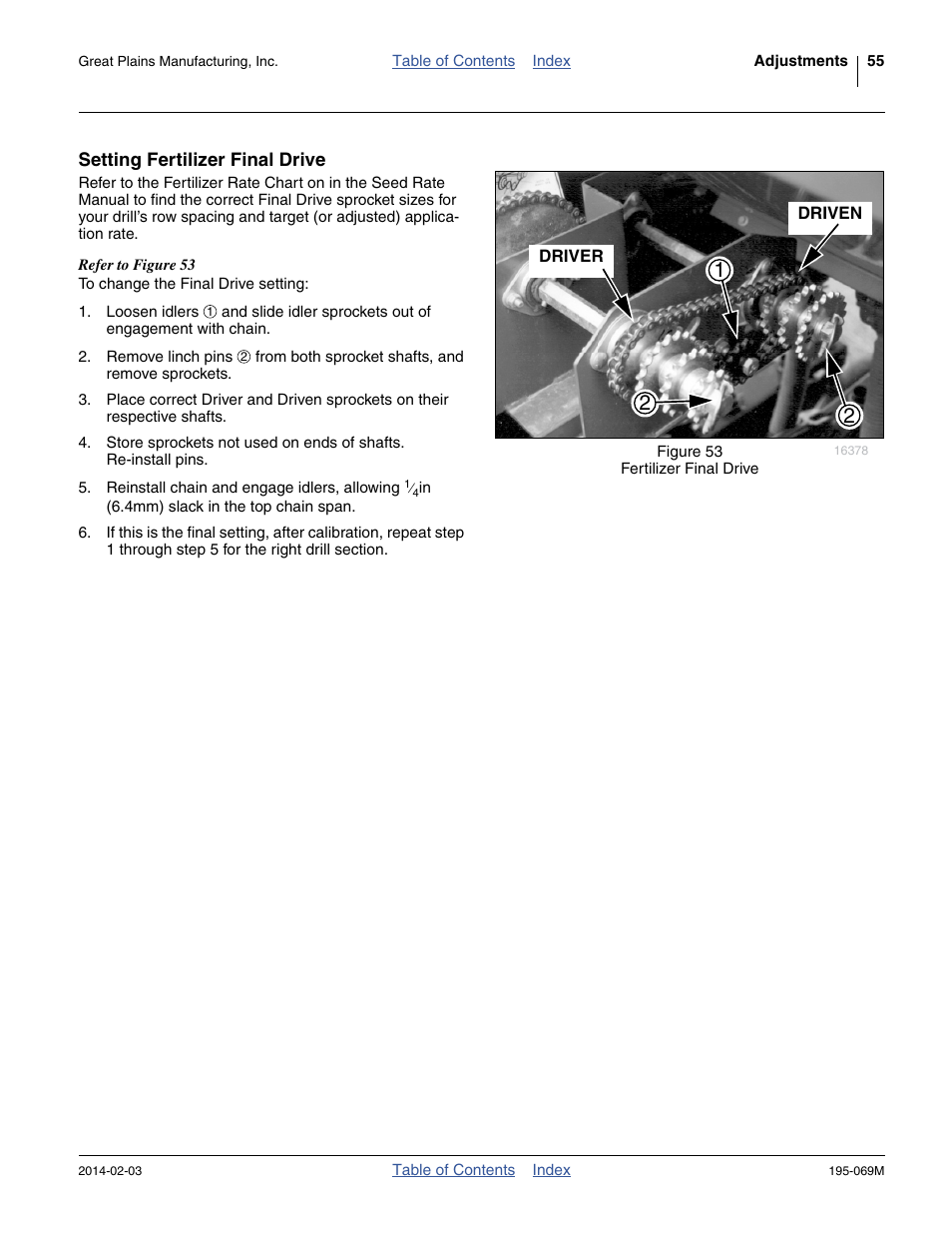 Setting fertilizer final drive | Great Plains 2S-2600HDF Operator Manual v2 User Manual | Page 59 / 126