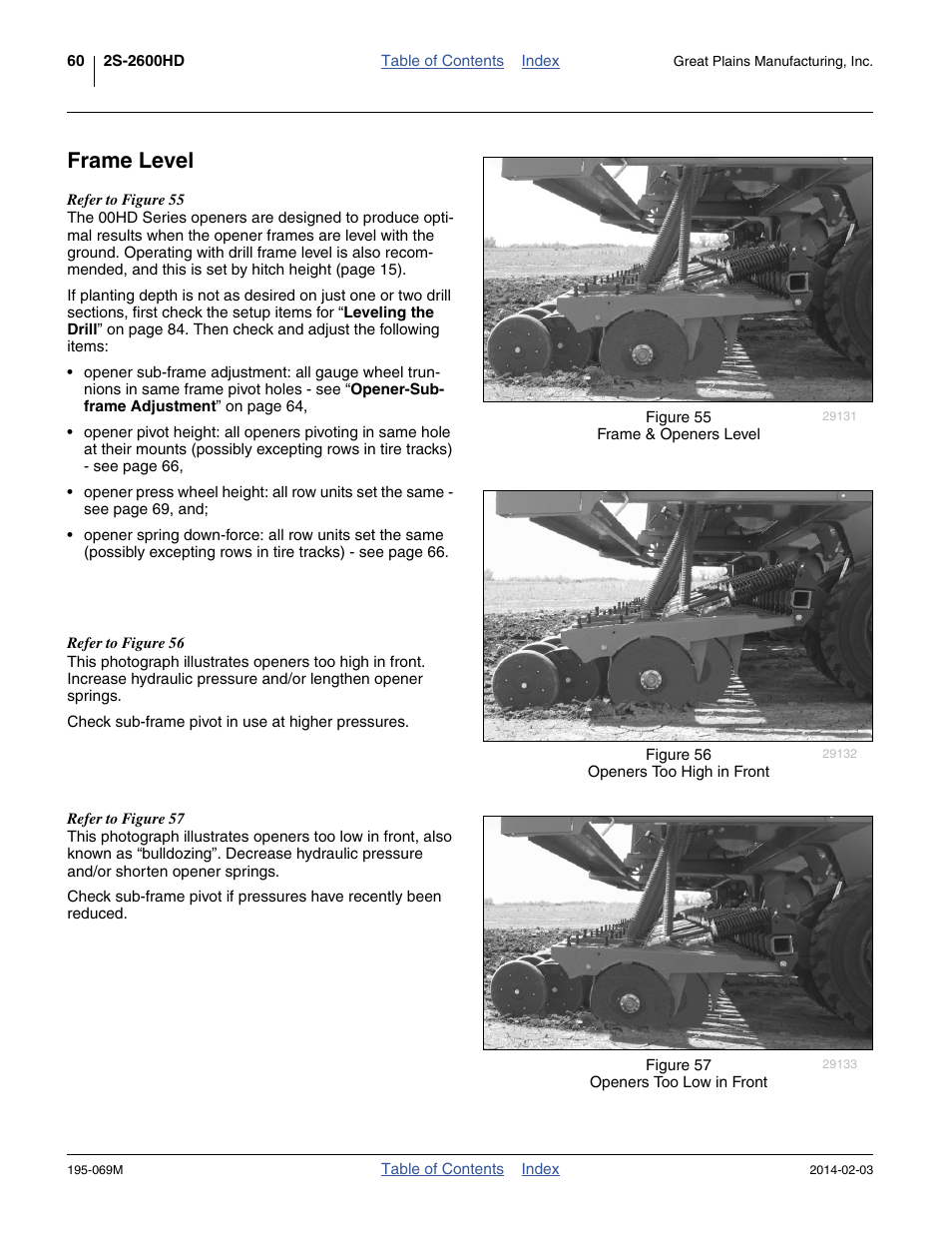 Frame level | Great Plains 2S-2600HDF Operator Manual v2 User Manual | Page 64 / 126