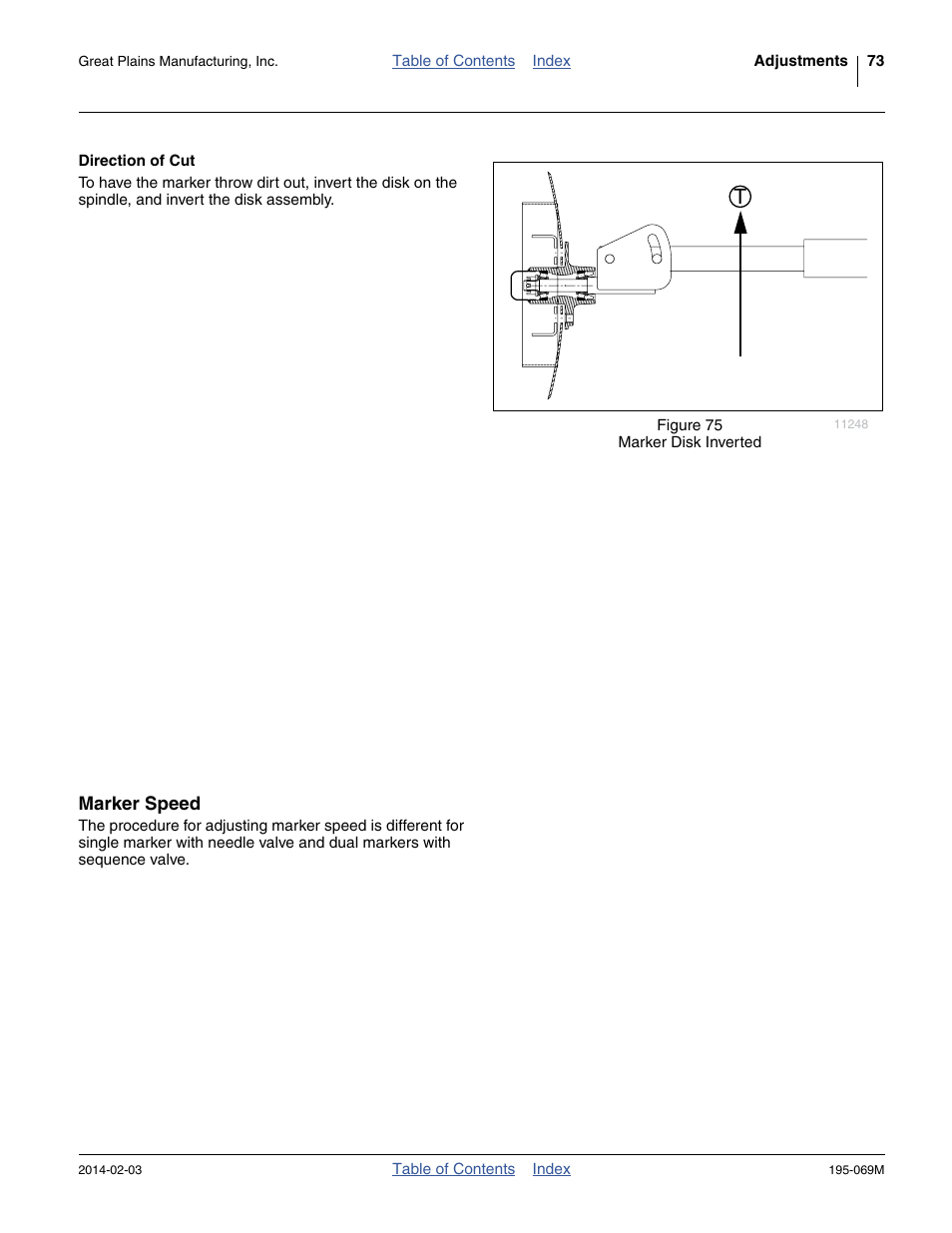 Direction of cut, Marker speed | Great Plains 2S-2600HDF Operator Manual v2 User Manual | Page 77 / 126
