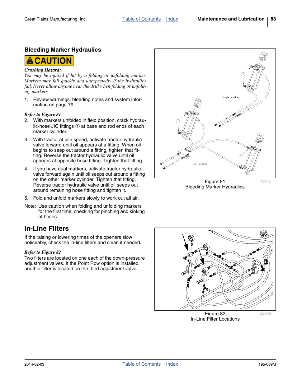 Bleeding marker hydraulics, In-line filters | Great Plains 2S-2600HDF Operator Manual v2 User Manual | Page 87 / 126