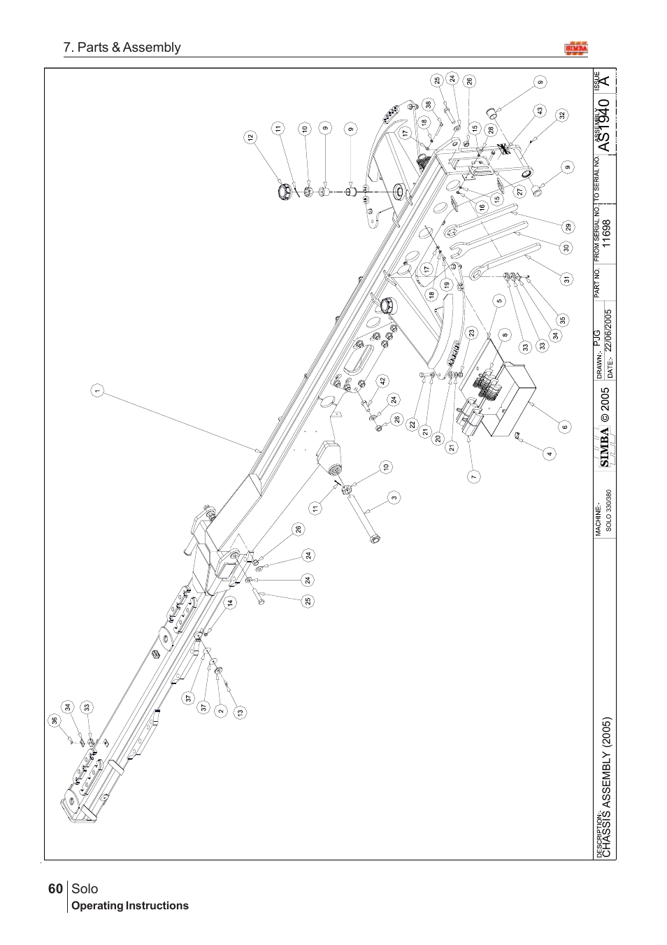 Aas19 40, Solo, 60 7. parts & assembly | Great Plains Solo 2005 Assembly Instructions User Manual | Page 16 / 106