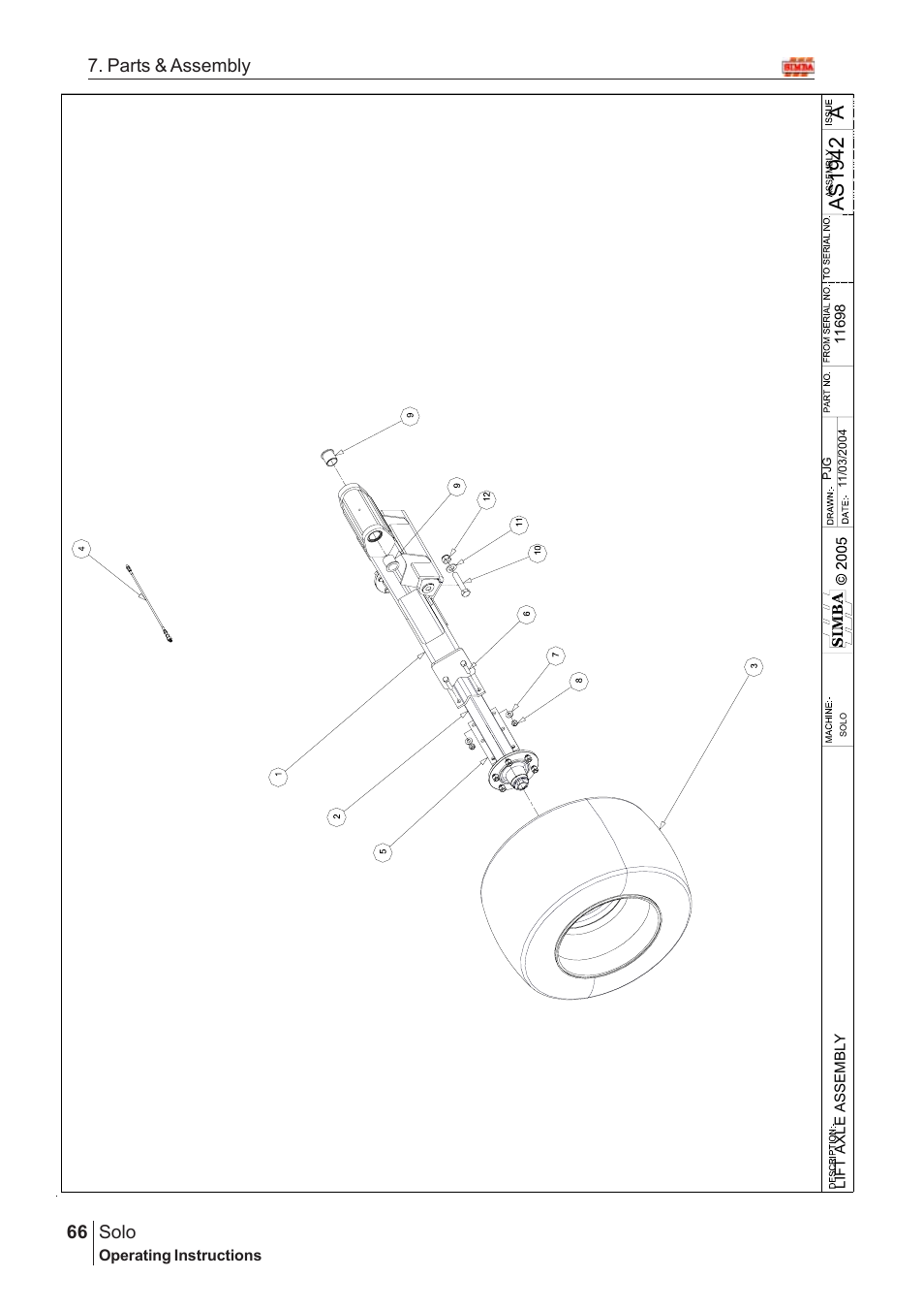 Aas19 42, Solo, 66 7. parts & assembly | Great Plains Solo 2005 Assembly Instructions User Manual | Page 22 / 106