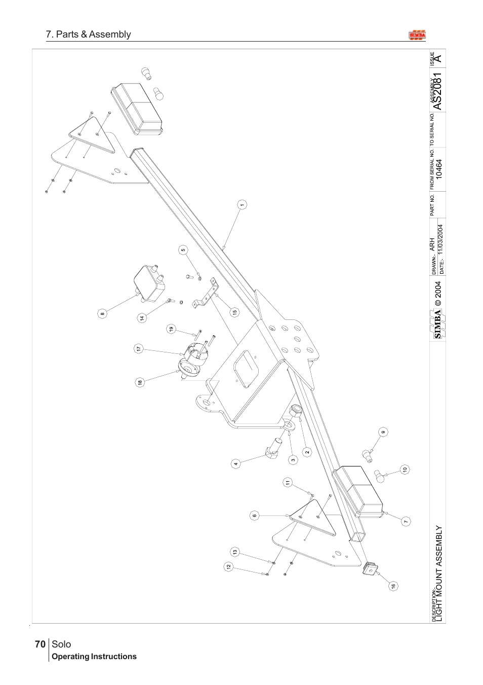 Aas20 8 1, Solo, 70 7. parts & assembly | Great Plains Solo 2005 Assembly Instructions User Manual | Page 26 / 106