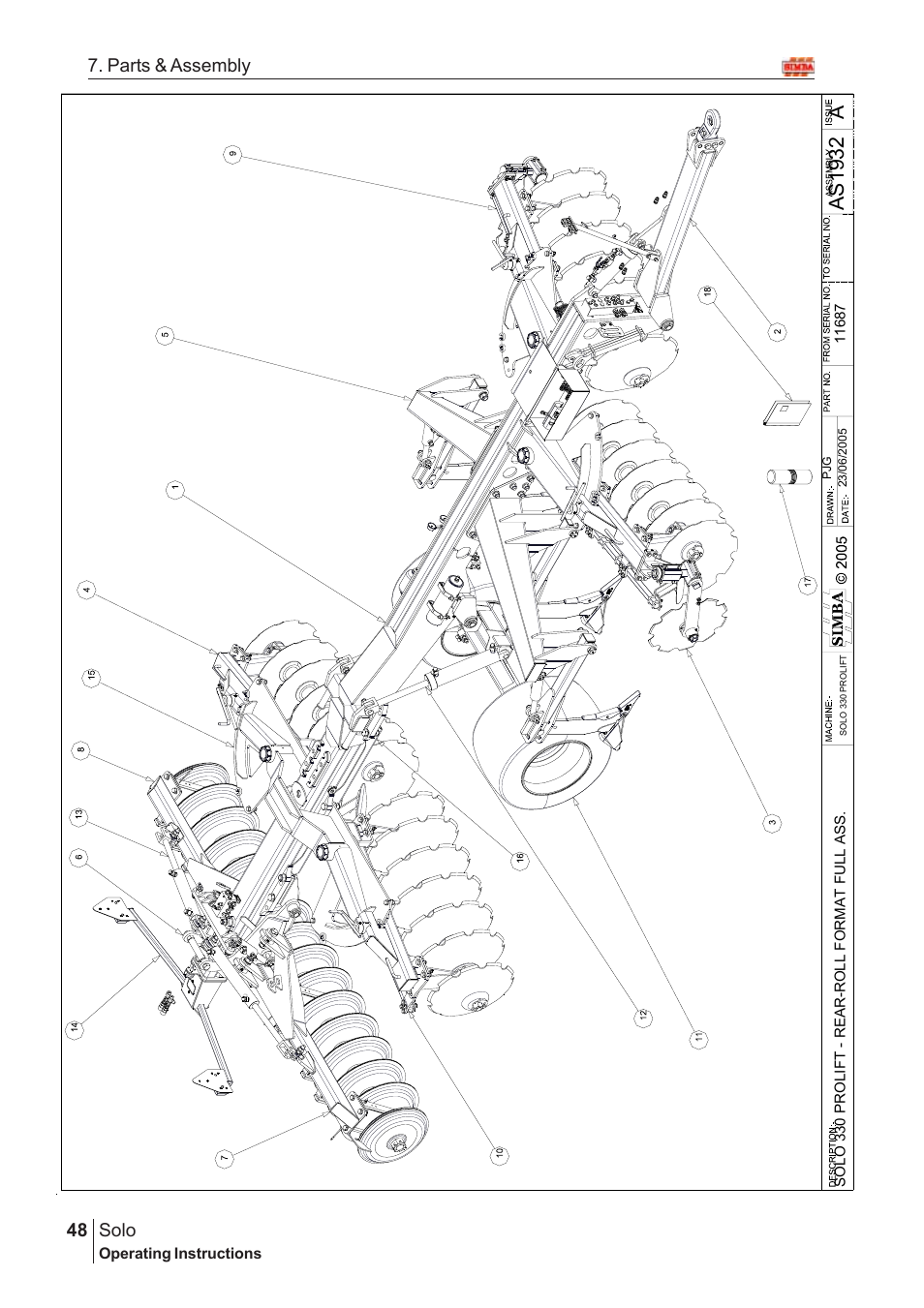 Aas19 32, Solo, 48 7. parts & assembly | Great Plains Solo 2005 Assembly Instructions User Manual | Page 4 / 106