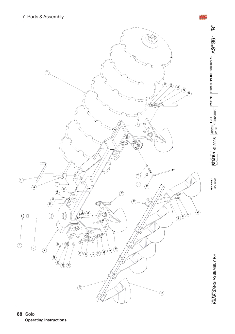 Bas18 61, Solo, 88 7. parts & assembly | Great Plains Solo 2005 Assembly Instructions User Manual | Page 44 / 106