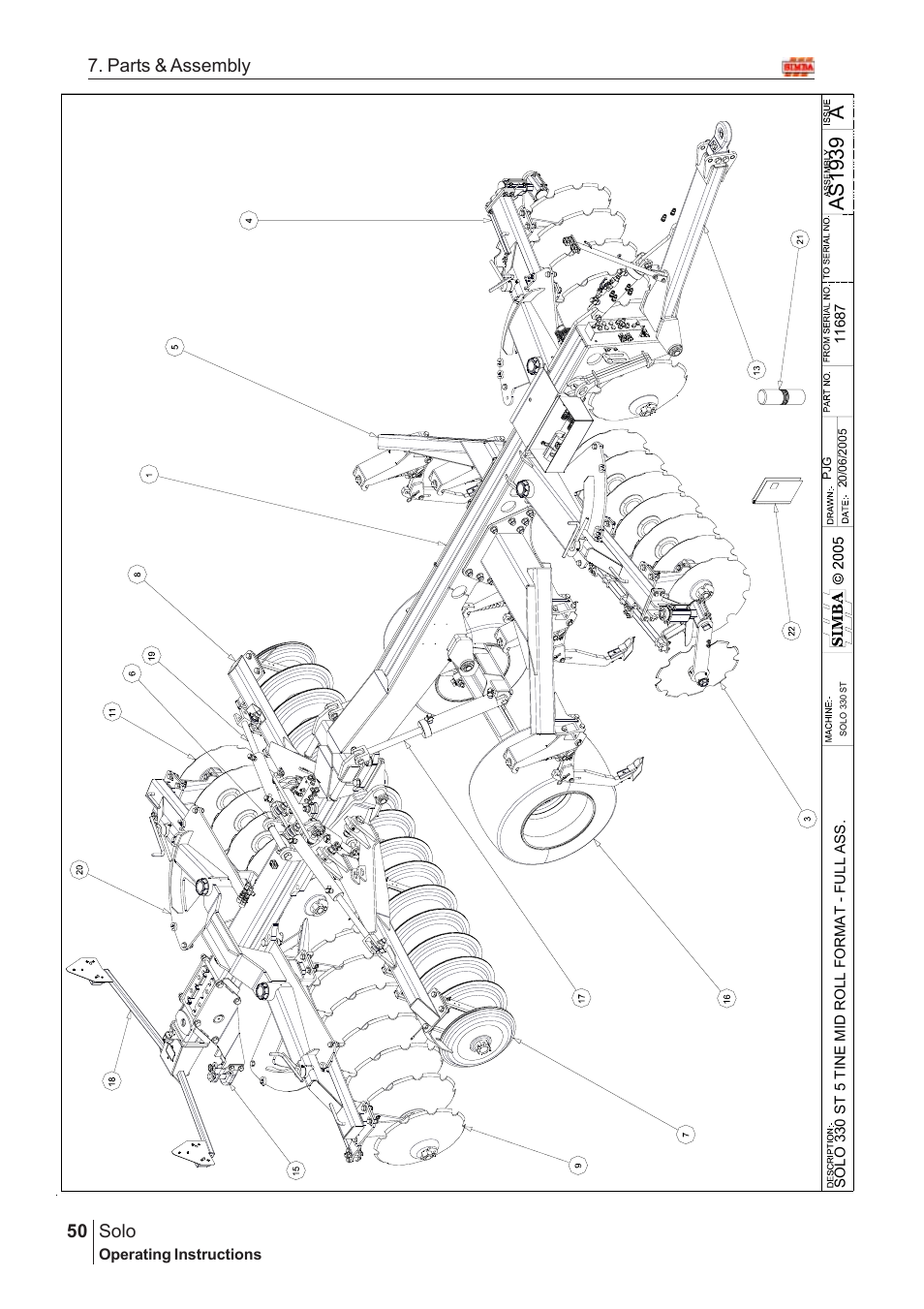 Aas19 39, Solo, 50 7. parts & assembly | Great Plains Solo 2005 Assembly Instructions User Manual | Page 6 / 106