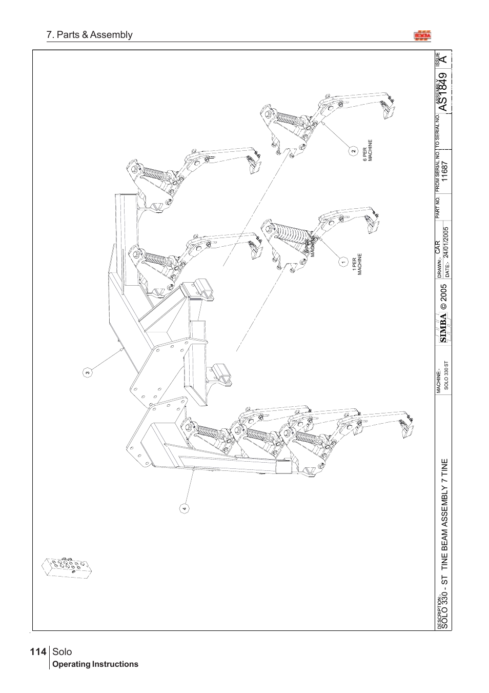 Aas18 49, Solo, 114 7. parts & assembly | Operating instructions | Great Plains Solo 2005 Assembly Instructions User Manual | Page 70 / 106