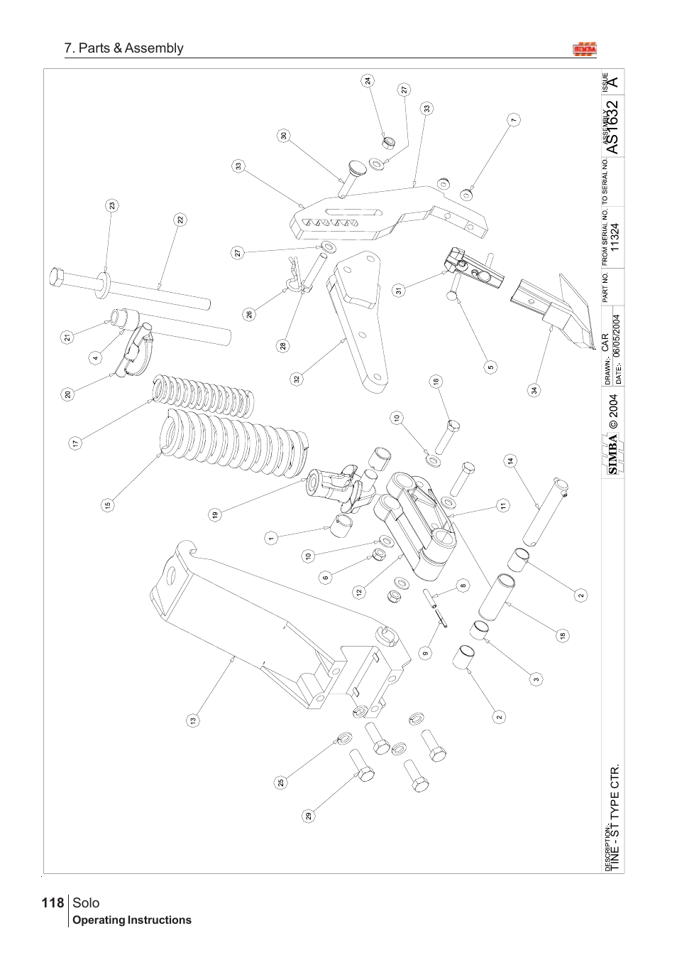 Aas16 3 2, Solo, 118 7. parts & assembly | Great Plains Solo 2005 Assembly Instructions User Manual | Page 74 / 106