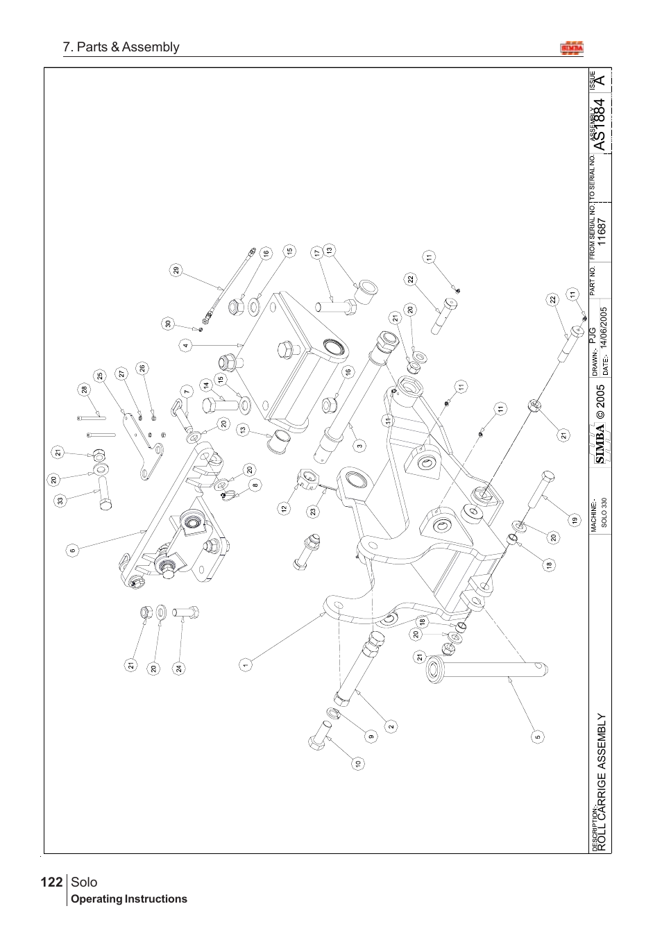 Aas18 84, Solo, 122 7. parts & assembly | Great Plains Solo 2005 Assembly Instructions User Manual | Page 78 / 106