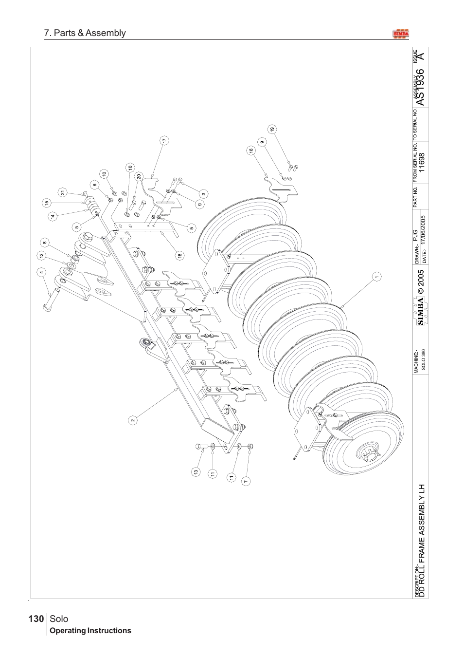 Aas19 36, Solo, 130 7. parts & assembly | Great Plains Solo 2005 Assembly Instructions User Manual | Page 86 / 106