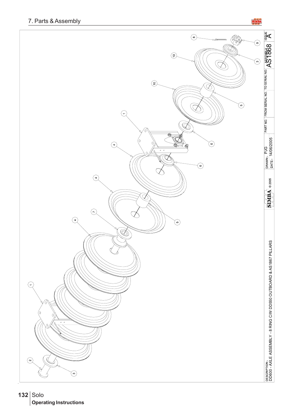 Aas18 68, Solo, 132 7. parts & assembly | Great Plains Solo 2005 Assembly Instructions User Manual | Page 88 / 106