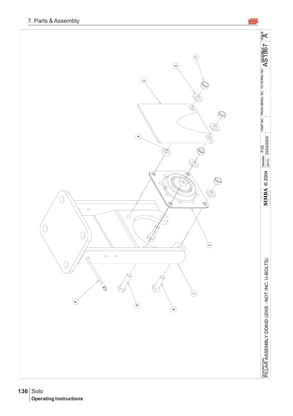 Aas18 67, Solo, 136 7. parts & assembly | Great Plains Solo 2005 Assembly Instructions User Manual | Page 92 / 106