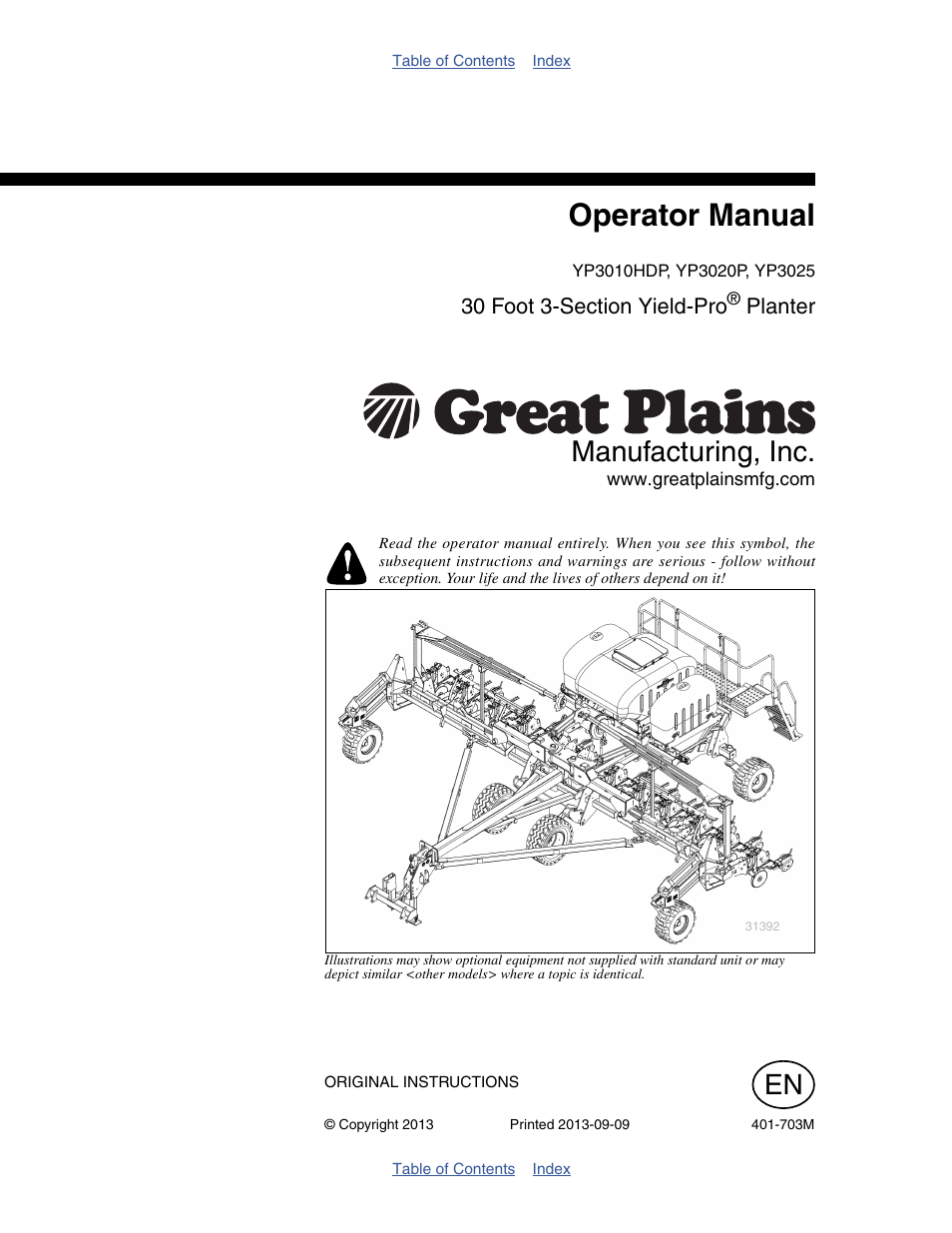 Great Plains YP3025 Operator Manual User Manual | 192 pages