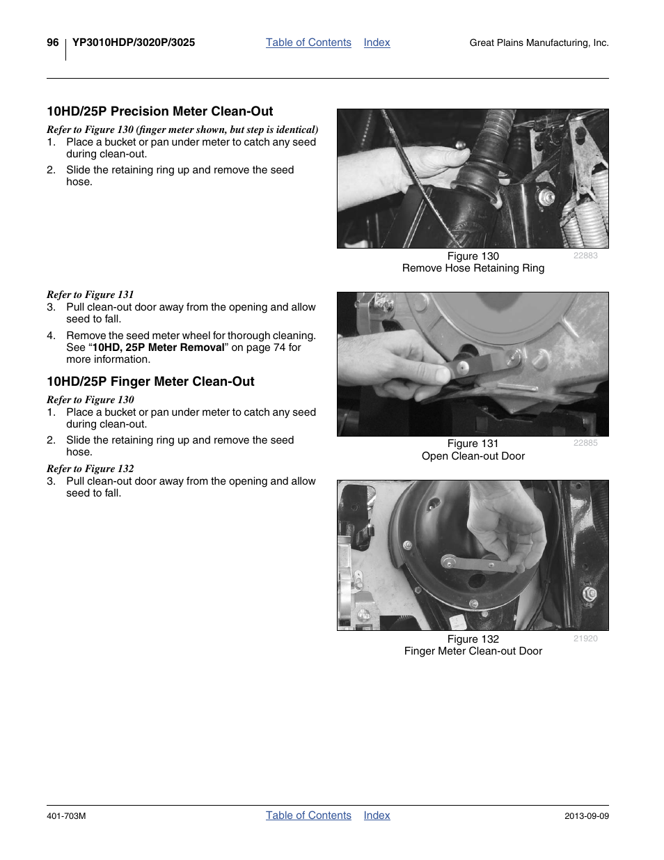 10hd/25p precision meter clean-out, 10hd/25p finger meter clean-out | Great Plains YP3025 Operator Manual User Manual | Page 100 / 192