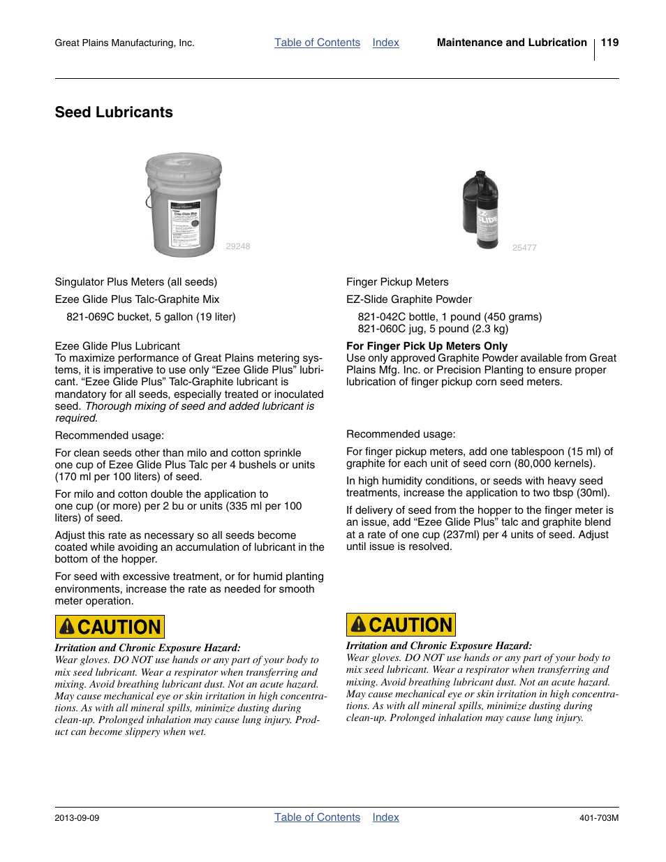 Seed lubricants | Great Plains YP3025 Operator Manual User Manual | Page 123 / 192