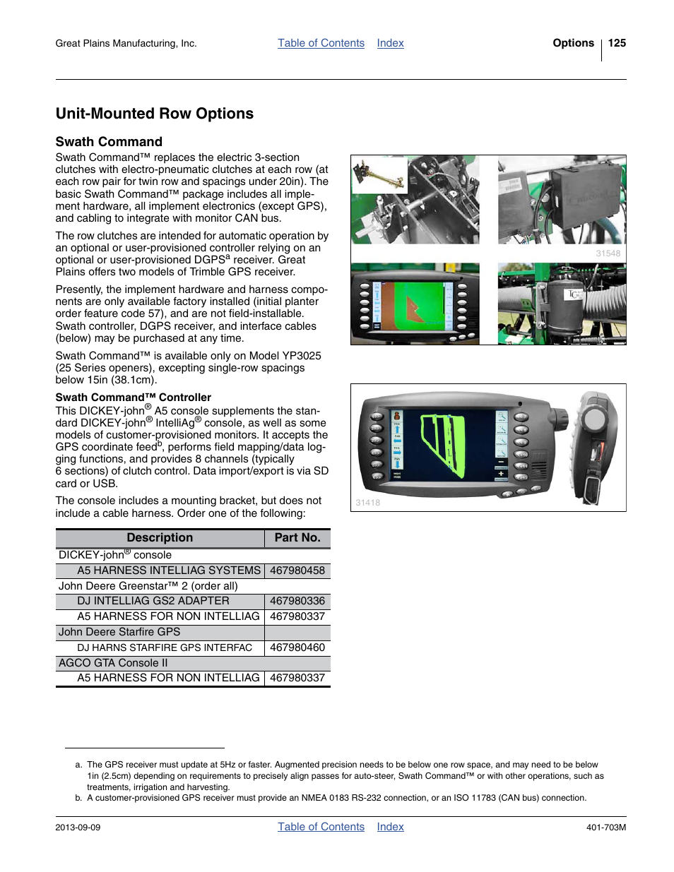 Unit-mounted row options, Swath command, Swath command™ controller | Great Plains YP3025 Operator Manual User Manual | Page 129 / 192