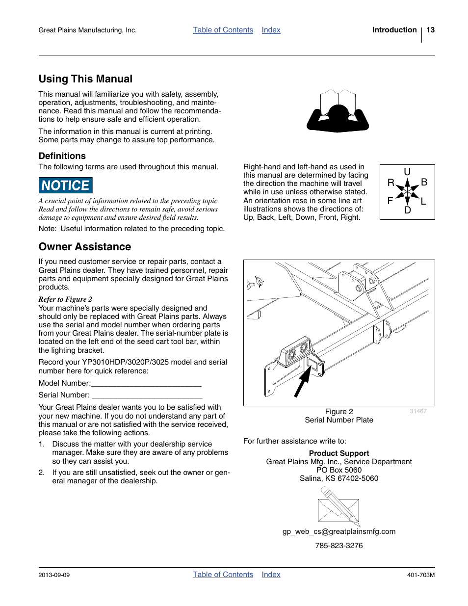Using this manual, Definitions, Owner assistance | Great Plains YP3025 Operator Manual User Manual | Page 17 / 192