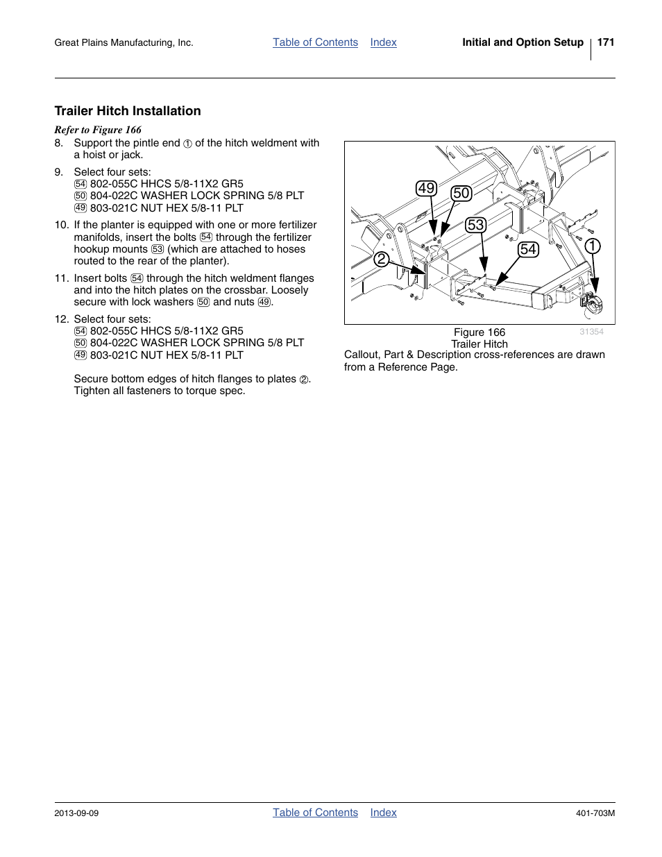 Trailer hitch installation | Great Plains YP3025 Operator Manual User Manual | Page 175 / 192