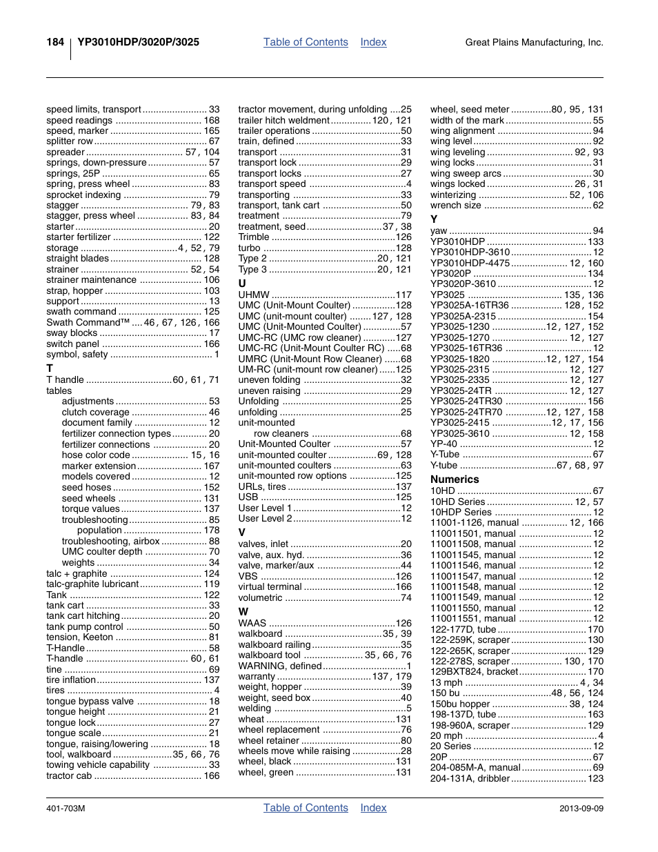 Great Plains YP3025 Operator Manual User Manual | Page 188 / 192