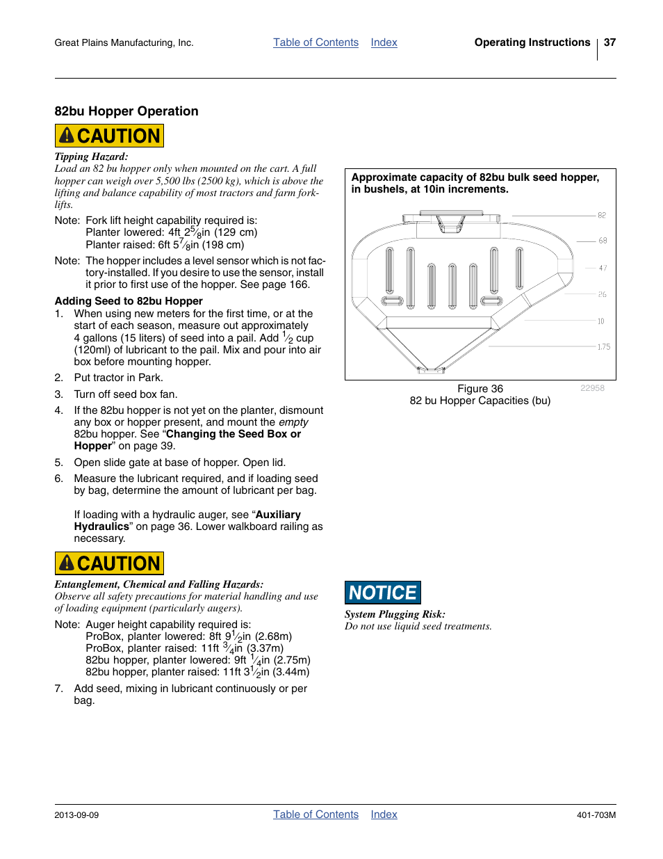 82bu hopper operation, Adding seed to 82bu hopper | Great Plains YP3025 Operator Manual User Manual | Page 41 / 192