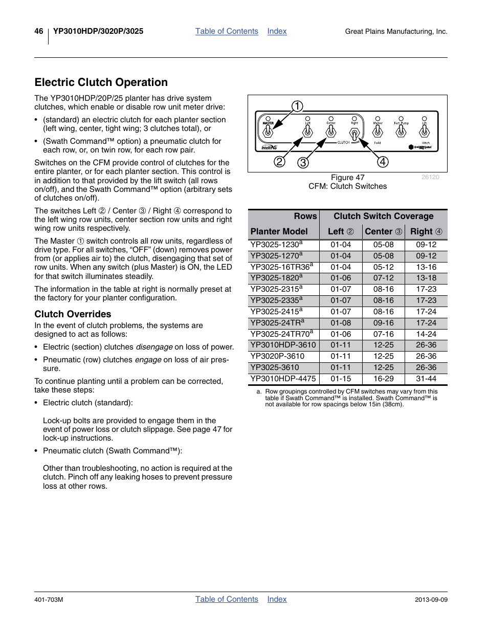 Electric clutch operation, Clutch overrides | Great Plains YP3025 Operator Manual User Manual | Page 50 / 192