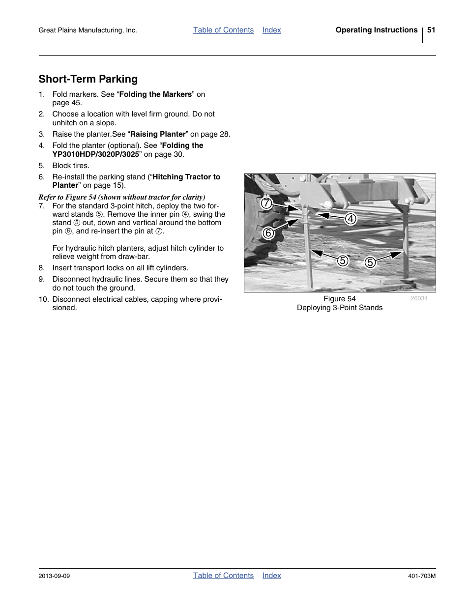 Short-term parking | Great Plains YP3025 Operator Manual User Manual | Page 55 / 192