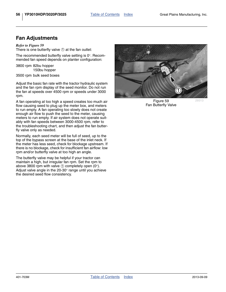 Fan adjustments | Great Plains YP3025 Operator Manual User Manual | Page 60 / 192