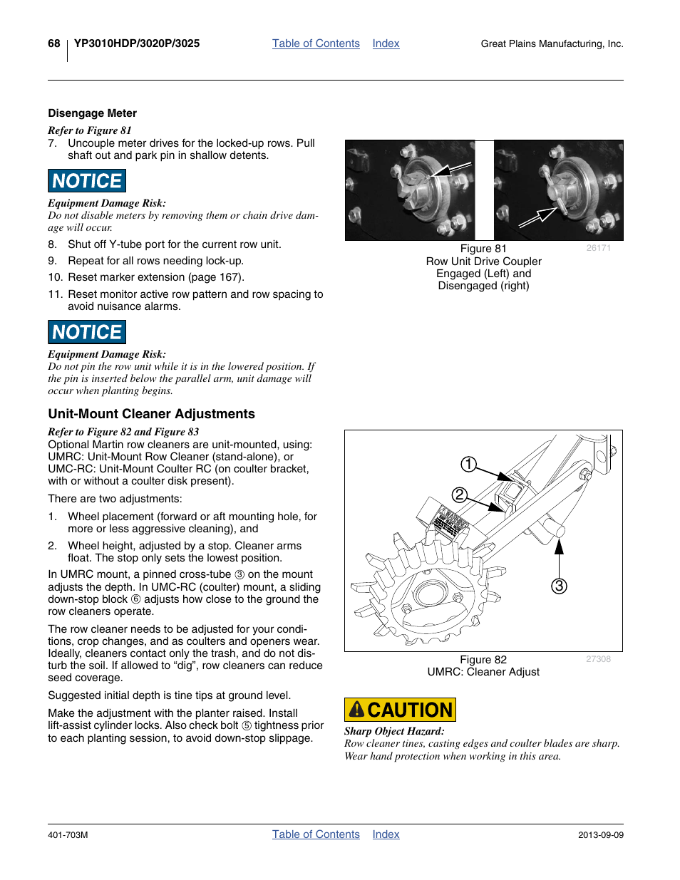 Disengage meter, Unit-mount cleaner adjustments | Great Plains YP3025 Operator Manual User Manual | Page 72 / 192